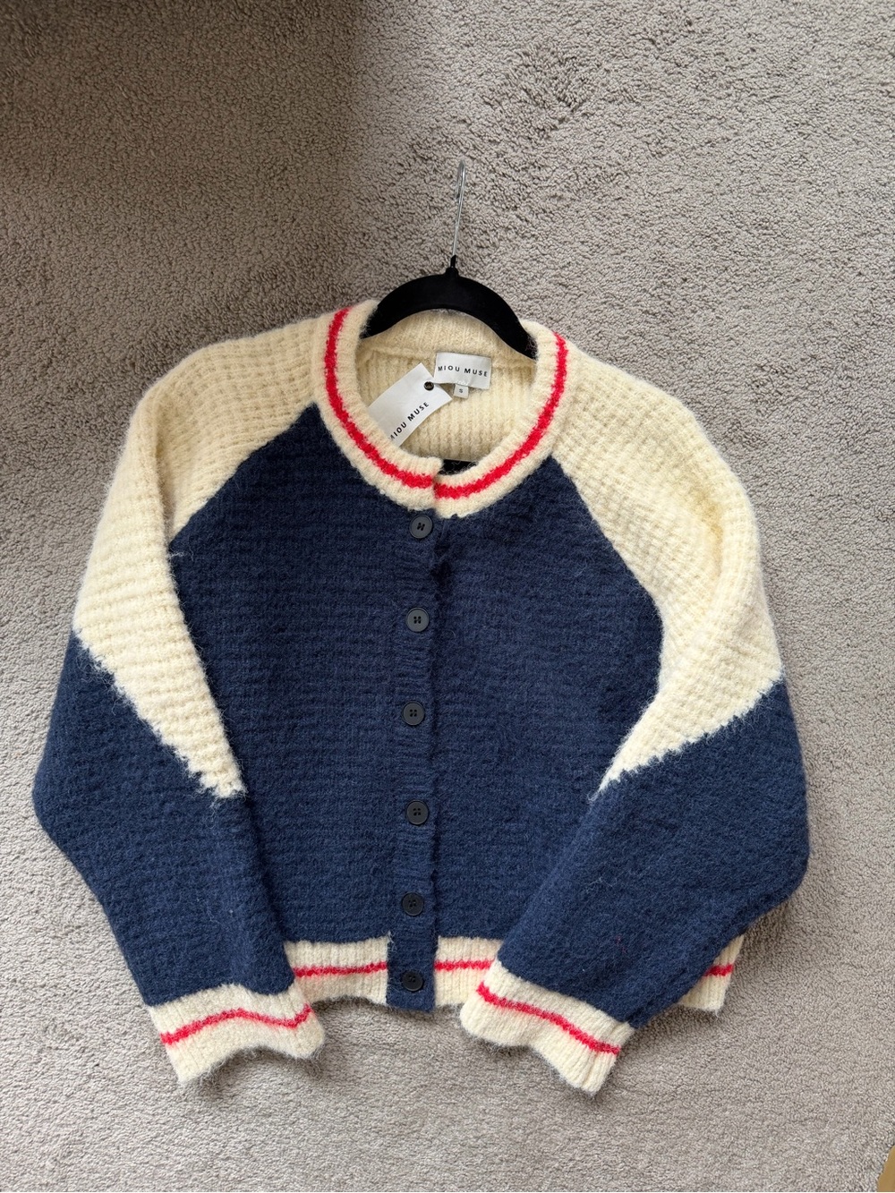 Colorblock Crewneck Cardigan - Picture 2 of 5